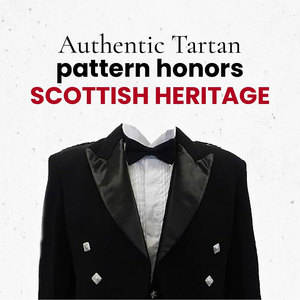 Prince Charlie <b>Jacket</b> & Vest, Formal Scottish Kilt <b>Jacket</b> for Men, with Elegant Vest & Stylish <b>Silver</b> Button Accents - Product Image 6