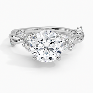 Anillo de Compromiso Bhatiya Gems Jewels Azalea Twist con Diamantes, Chapado en Oro de 14K, Engaste de Garras, Corte Ovalado, Moissanita Unisex, Certificado GRA - Product Image 5