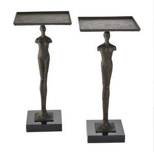 Mesa de centro contemporánea de metal con base de figura femenina, mesa decorativa para sala de estar. - Product Image 3