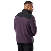 Chaqueta cortavientos deportiva para hombre, delgada, con bordado, paneles en contraste, forro polar, cierre de cremallera de un cuarto, cálida, para correr y fitness