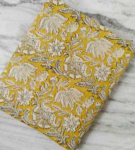 Tela india estampada a mano, hermosa tela decorativa de algodón con estampado floral hecho a mano, proveedor de telas para confección de vestidos, pedidos al por mayor - Product Image 3