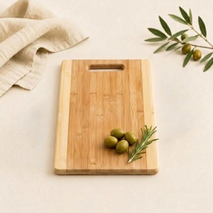 Planche à découper en bambou écologique avec poignée intégrée, planche à découper rectangulaire en bois durable pour la cuisine, la viande, les légumes, les fruits - Product Image 5