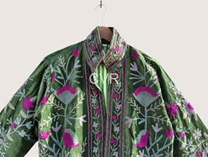 Chaqueta floral bordada con cuello mandarín verde para mujer de talla grande, ropa de abrigo de estilo chino de manga larga, ropa de otoño - Product Image 5