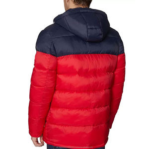 Custom Wholesale Men's Winter Puffer Jacket Water-Resistant Hooded <b>Bubble</b> <b>Coat</b> Two-Tone Color Block Quilted Thick Warm Parka - Product Image 2