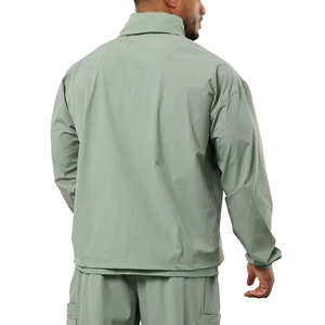 Men's Hooded Puffer <b>Jacket</b> Solid Color Windproof Casual Loose Fit Polyester Fleece Autumn Outdoor Wear - Product Image 2