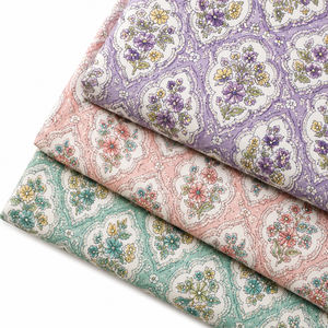 Muestra Gratuita de Tela Popelina de Algodón Peinado Ecológico Estampada Digitalmente Personalizada Estilo Años 80 para Camisas y Vestidos - Product Image 2
