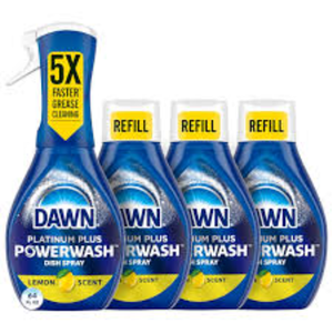 Recharge de liquide vaisselle Dawn Powerwash Gain Original, 1 kit de démarrage et 3 bouteilles supplémentaires, 64 fl (16 fl oz/bouteille), en gel - Product Image 5