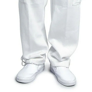Pantalon de survêtement cargo blanc pour homme, taille élastique avec cordon de serrage, plusieurs poches, style décontracté, en coton mi-lourd, idéal pour le printemps - Product Image 4
