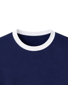 Camiseta Personalizada Azul Marino para Mujer, Cuello Redondo, Manga Corta, Tela Satén Jersey, Secado Rápido, Ecológica, Informal de Verano - Product Image 6