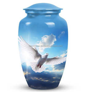 Urna de cremación de metal para cenizas humanas Urna decorativa de metal para cenizas Urna funeraria para adultos Urna con imagen - Product Image 3