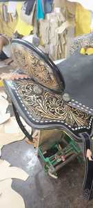 High Quality South American Cow <b>Harness</b> Genuine <b>Leather</b> Western Show Saddle Hand Engraved Horse Saddle - Product Image 2