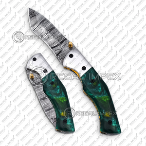 Handmade Carbon Steel Folding Knife Wood OEM Industrial Grade EDC <b>Tool</b> 7.5" Pocket <b>Camping</b> Carving Gift for Father Regal Impex - Product Image 6