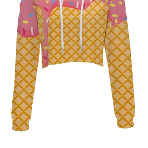 Full <b>Sleeve</b> Customized Sublimation Printing Women's Hoodies Comfortable Fitted <b>Long</b> <b>Sleeve</b> <b>Crop</b> Top Hoodie For Adult Girls - Product Image 4