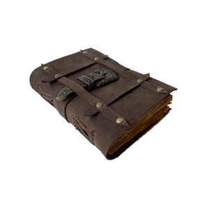 Carnet en cuir souple artisanal avec sangle à boucle vintage, carnet de croquis, planificateur de style lecture - Cadeau écologique - Product Image 2
