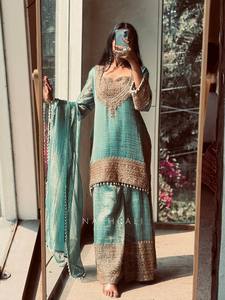 Ensemble Salwar Traditionnel en Coton Longueur Ras du Sol pour Femme, Coupe Ample, Tenue Décontractée Style Inde Pakistan, Options Multicolores, Imprimé Numérique - Product Image 4