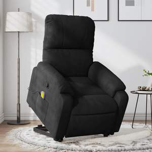 Fauteuil de massage inclinable noir avec fonction de levage - Product Image 1
