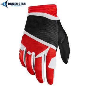 Daizen Star <b>Full</b> Finger Motocross Racing Gloves Red Black Nylon Breathable Non <b>Slip</b> Hook And Loop Closure Outdoor Use - Product Image 1