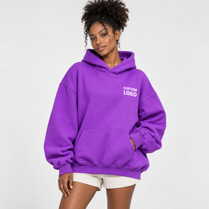 Sudadera con capucha extragrande de algodón suave para mujer, mezcla de algodón y forro polar, ropa informal diaria, fabricante OEM - Product Image 1