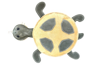 Cute Plush Suede <b>Turtle</b> Chew Leather Dog <b>Toy</b> Daily Use Indoor Durable Small Size Cartoon Style Manual Operation Polybag Packing - Product Image 1