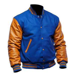 OEM Custom <b>Leather</b> Sleeve Chenille Embroidery Varisty <b>Jacket</b> For <b>Men</b> and Team Vintage Letterman Varsity <b>Jacket</b> - Product Image 2