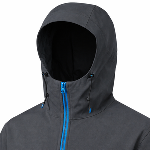 Chaqueta Softshell con Capucha Gris Oscuro, Cierre Completo, Resistente al Viento, Impermeable y Transpirable, con Cierres Impermeables - Product Image 4