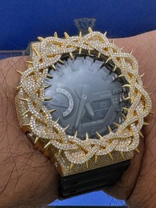 Boîtier de montre de luxe numérique en acier inoxydable avec diamants Moissanite VVS, lunette et boucle de bracelet OPIUI568, certificat GRA - Product Image 2
