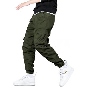 Men's Casual Canvas <b>Cargo</b> <b>Pants</b> Tapered Joggers <b>Elastic</b> <b>Waist</b> | Hiking Eco-friendly Multi-Pocket Utility Windproof Breathable - Product Image 1