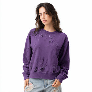 Sweat-shirt oversize pour femme en molleton épais, style streetwear, effet vieilli et ample, pour l'hiver - Product Image 5