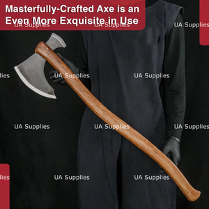 Tomahawks à double lame, tête en acier carbone forgé à la main, manche en bois, style Viking barbu, qualité DIY, pour abattage et camping, OEM ODM, direct usine - Product Image 6