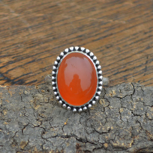 Carnelian Gemstone <b>Ring</b> 925 <b>Silver</b> Handmade <b>Statement</b> handmade <b>Ring</b> for Women Birthday Anniversary Gift <b>Ring</b> For Her - Product Image 4
