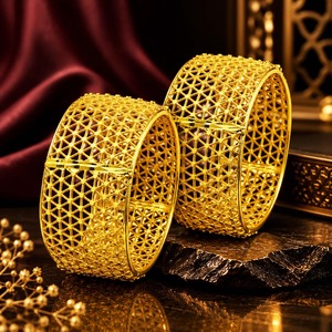 Brazalete artesanal chapado en oro de 14K, 18K, 24K al por mayor, brazaletes étnicos de boda, estilo Dubái, brazalete Kada de moda nupcial árabe - Product Image 2