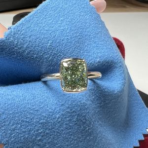 Anillo de Compromiso con Diamante de Corte Brillante AMBER JEWELS, Oro Sólido de 18K, Baño de Plata, Engaste de Garras, Banda Pavé, Certificado IGI, Unisex - Product Image 3