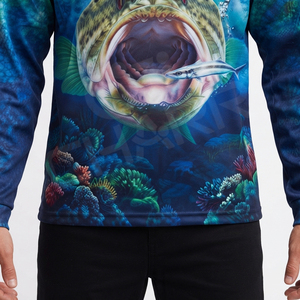 Popular Style Custom Sublimation Printing Long Sleeve Quick Dry Fishing POLO <b>SHIRT</b> <b>Sun</b> Protection Fishing Polo <b>Shirts</b> - Product Image 5