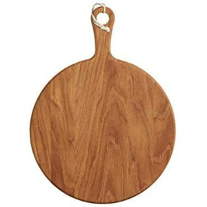 Planche à pizza en bois d'acacia naturel de qualité supérieure, planche à découper ronde en bois massif avec poignée, plateau de service pour fromages et charcuteries - Product Image 4