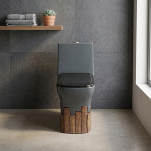 WC monobloc en céramique noir de haute qualité, moderne, à siphon en S, pour salle de bain, prix compétitif - Product Image 2