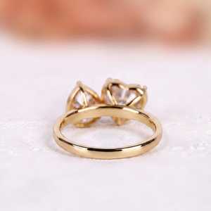 Anillo Toi Et Moi con Diamante de 1.00CT en Forma de Corazón y Diamante de 0.60CT en Forma de Pera para Mujer, Cultivado en Laboratorio, Oro Sólido de 14K, Regalo de Boda o Propuesta para Enamorados - Product Image 6