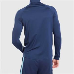 Camiseta Deportiva de Fútbol para Hombre, con Cierre de Cremallera de 1/4, Manga Larga, para Entrenamiento, Gimnasio, Secado Rápido, Verano - Product Image 2
