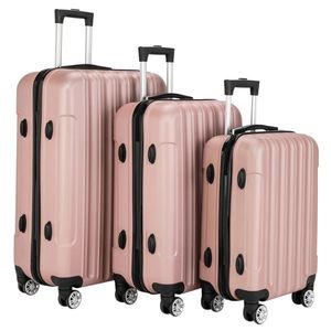 Ensemble de valises de voyage multifonctionnelles 3-en-1 grande capacité en or rose - Product Image 2