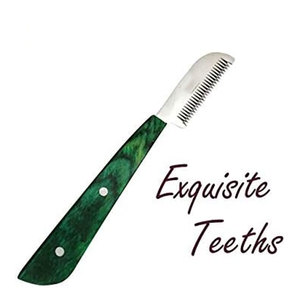 Ensemble de couteaux de toilettage professionnels pour animaux de compagnie, manche vert, lame en métal, outil multifonctionnel pour la coupe des poils des chiens et des chats - Product Image 3
