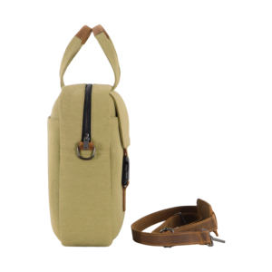 Maletín para Portátil de Lona Encerada al por Mayor con Correas de Cuero Genuino Color Caqui, Maletín Personalizado, Fabricante de Bolsos de Mensajero para Negocios - Product Image 2