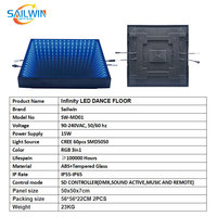 Plancher de danse LED Infinity CE, éclairage DJ, 2 pieds sur 2 pieds, sans fil, miroir 3D, plancher de danse LED magnétique