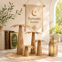 Centre de table en jacinthe d'eau durable et palmier, fait main, décoration islamique Ramadan Kareem pour la maison, vente en gros directe usine