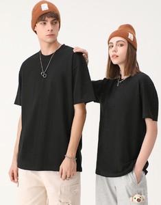 T-shirt unisexe en coton 100% lourd tricoté, toile de luxe, impression personnalisée du logo, coupe ajustée, séchage rapide, respirant, pour homme - Product Image 3