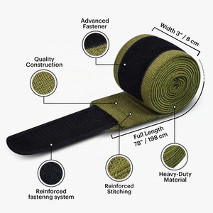 Genouillère de compression en néoprène avec fermeture réglable auto-agrippante pour l'entraînement de musculation - Product Image 2