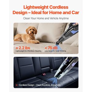 Aspirador portátil inalámbrico de mano húmedo/Seco cepillos de filtro HEPA ligero potente succión coche hogar Oficina pelo de mascota - Product Image 3