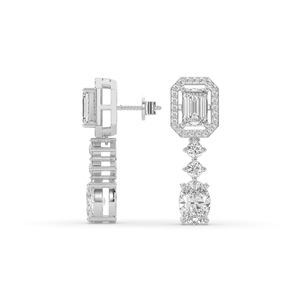 Boucles d'oreilles en or 14 carats et 10 carats avec diamants de laboratoire 3,10 carats, taille émeraude ovale brillant, légères, style unique, prix direct usine - Product Image 5