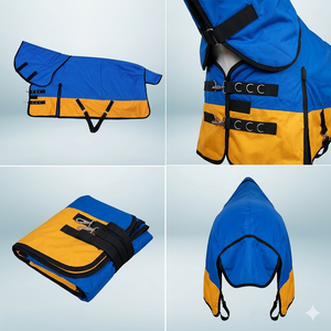 Optimal Winter Autumn Horse Rug Dual Color 1200 Denier Polyester with Black <b>Binding</b> Nylon Lining Fabric Shell for Horses - Product Image 3