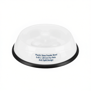 Bol à alimentation lente en plastique 0,45 L 20 cm pour animaux de compagnie, design anti-déversement - Product Image 3