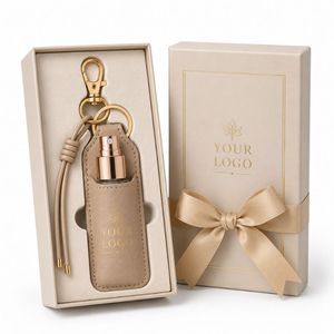 Llavero Personalizado de Cuero PU con Soporte para Botella de Spray de 30 ml con Logotipo - Product Image 2