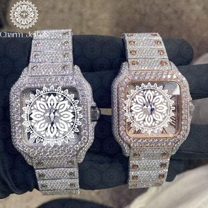 Montre de luxe pour femme en acier inoxydable, boîtier rond de 38 mm, mouvement à quartz analogique, cadran en cristal saphir, aiguilles lumineuses, fermoir pliant - Product Image 4